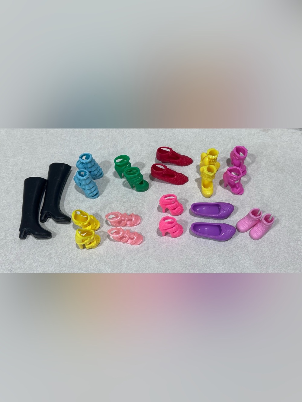 Barbie Doll Shoe Lot 11 Pairs Sets Platform Heels Sneakers Boots Flats Toy Set